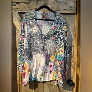 Johnny was silk tunic